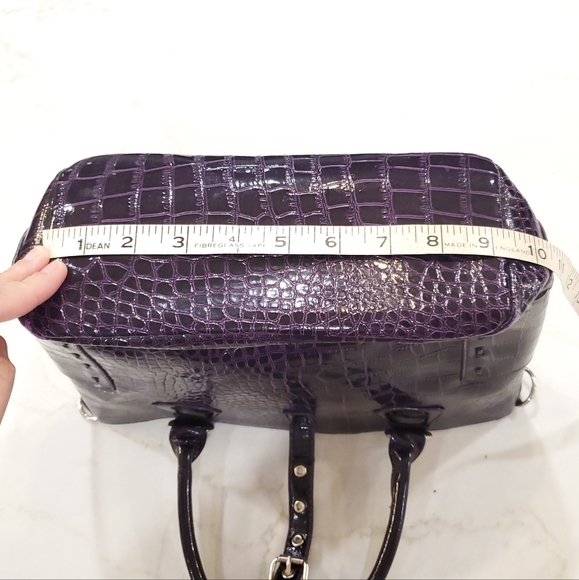 EUC David Jones vegan patent leather (vinyl) handbag in purple - Picture 14 of 16